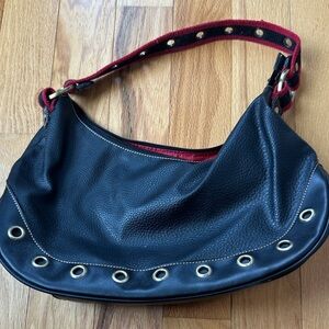 Tommy Hilfiger Black and Red Hobo Bag